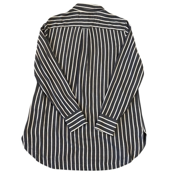Banana Republic Striped Parker Tunic Fit Shirt Gray Button Up Long Sleeve Medium - Picture 3 of 10